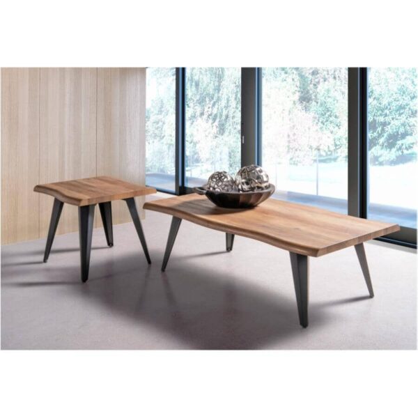 Rustic Finish Live Edge Coffee Table - Image 3